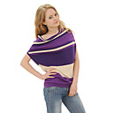 100% Cotton / Cowl Neck Bat Sleeves Irregular Stripes Sweater / Women's Sweaters (FF-0101BE001-0736)