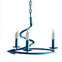 Egée style de mer bleue bougie 3-lumière de lumière fer suspendu (0925-6001-3b)