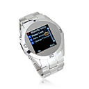 MQ006 Quad Band Men's Steel Wrist Watch Cell Phone Silver(2GB TF Card)