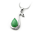 hermosa plata de ley 925 con el platino decoración colgante plateado jade (0801 a 10,928)