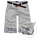 New Arrival Men's Short Straight Leg Relaxed Fashion Blue Grey Beige Yellow Cotton Pant (0531-5.31-15)