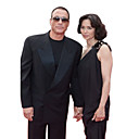 2010 cannes Jean-Claude Van Damme double-breasted 4 button niet-geventileerde piek revers wol bruidegom wear / smoking / heren pak jas en broek (pmlfx