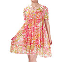 Bows Printed Patterns Short Sleeves Round Neckline Dress / Women's Maternity Wear (FF-1802BF015-0736)