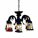 Floral Tiffany 6-light Chandelier (0923-TF-P28)