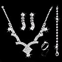 Gorgeous CZ Cubic Zirconia Wedding Bridal Jewelry Set(Including Necklace,Earing,Ring,Bracelet)(0986-jybs 003)