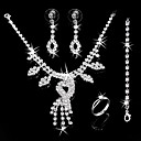 Gorgeous CZ Cubic Zirconia Wedding Bridal Jewelry Set(Including Necklace,Earing,Ring,Bracelet)(0986-jybs 001)