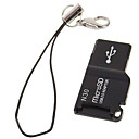 USB 2.0 microSD / TF card reader (zwart)