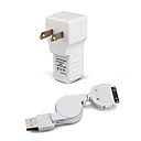 universele usb / ac / auto-oplader adapter voor apple iphone3g/iphone 4g (us plug/100 ~ 240v)