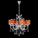 Iron and Crystal Chandelier with 6 Lights (Orange Shade)