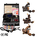 Top Quality Damascus Hand-made 3 Tattoo Machines Kit with Superior LED Power Supply (LY084)