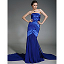 Stretch Satin Chiffon Trumpet/ Mermaid Strapless Court Train Evening Dress inspired by Shaun Robinson at Golden Globe