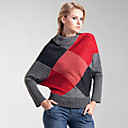 Irregular Hishimonoides Grid Bat Sleeves Women's Sweaters (FF-C-BI0751003)