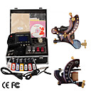Damascus Hand-made 2 Tattoo Machines Kit with Superior LED Power Supply