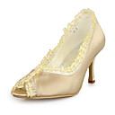 EVACSA - Bout Ouvert Mariage Noce Satin Dentelle