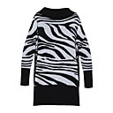 Zebra Patterns Long Sleeves Turtleneck Sweater Dress / Women's Dresses (FF-B-BI0857115)