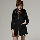 Rabbit Hair Long Sleeves Front Zipper Sweater Coat / Women's' Coats (FF-A-BK0996005)