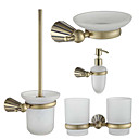 antiek messing 4-delige badkamer accessoire set (0889-os7772 +7760 +7790 +7703 QG)