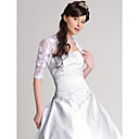 Half Sleeves Satin Lace Bridal Jacket/ Wedding Wrap