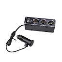 1 to 3 Car Cigarette Lighter Power Spliter With USB