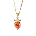 Beautiful 18K Gold Plated CZ Cubic Zirconia Pendant. More Colors Available