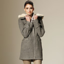 revers wollen lange mouwen rits jas / dames bovenkleding (ff-f-bl0736004)