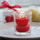 Bougie coeur en verre vase