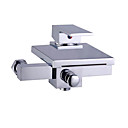 Solid Brass Waterfall Bathroom Sink Faucet (Wall Mount)