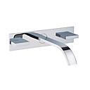 Contemporary Brass Bathroom Sink Faucet (Wall Mount)