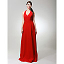 Sheath/ Column Halter Floor-length Chiffon Bridesmaid/ Wedding Party Dress