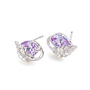 Fashion CZ Cubic Zirconia And Brass With Platinum Plated Earrings(0801-HYE0006)