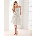 A-line Strapless Knee-length Wedding Dress