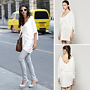 Front Beaded V Neckline Gathered Design Blouse / Women's Blouses (FF-D-CCtb1253001)