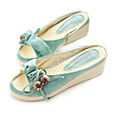 couro do plutônio flops superior saltos baixos flip com sapatas bowknot (0987-fanss f917)