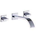 Contemporary Widespread Bathroom Sink Faucet (Wall Mount)