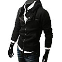 Casual Thickening Slim Design Hooded Jacket with Sexy Inclined Short Zipper