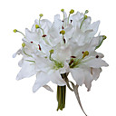 Elegant Silk Lily With Chiffon Decoration Round Wedding Bouquet /Bridal Bouquet
