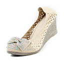 leaterette superiore cuneo pompe di tacco / punta chiusa con il partito di rhinestonet / scarpe da sera (1177-l0888) più colore disponibile