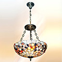 16 Inch Tiffany-style Floral Natural shell Material Inverted Pendant Light (0835-D8029)