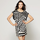 TS Black and White Abstract Print Dress