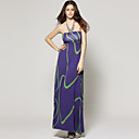 TS Purple Strapless Printed Maxi Dress