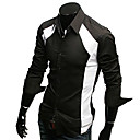 uomo elegante camicia slim fit con polsino manica lunga colore di contrasto