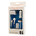 5-in-1 iPhone 3G(S)/4 Kit (Autolader,reislader,oortjes, USB-kabel, audiosplitter)