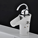 Elegant Waterfall Bathroom Sink Faucet with Ceramic Spout