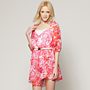 TS Pink Printed Bohemian Dress Inspired by RUNWAY Style
