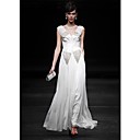 gaine / colonne v-cou-parole longueur satin mousseline de soie élastique comme robe du soir en satin