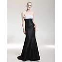 Trumpet/ Mermaid Strapless Sweep/ Brush Train Taffeta Evening Dress