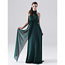 Sheath/ Column Halter Floor-length Chiffon Bridesmaid Dress