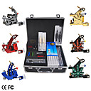 6 Guns Tattoo Kit with LCD Power and 54 Color Ink