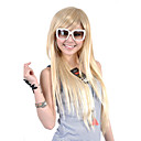 Capless Extra long Top Grade Quality Synthetic Light Blonde Straight Hair Wig