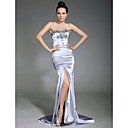 Stretch Satin Sheath/Column Sweetheart Sweep/Brush Train Evening Dress Inspired By Blake Lively